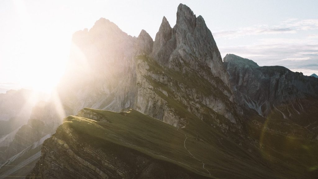 sunrise behind the mountain